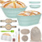 ZgoEC Sourdough Starter Kit Silicone Bread Basket - Foldable Banneton Proofing Basket Oval 10 Inch & Round 9 Inch - Proofing Accessories with Baking Mats & Storage Bag - Baker's Gift (Green)