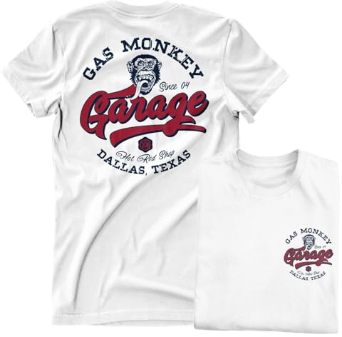 Gas Monkey Garage Offizielles Lizenzprodukt Hot Rod Shop Logo Herren-T-Shirt