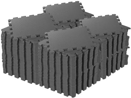 PEARL Sports Fitness Bodenschutzmatte: 144er-Set Bodenschutzmatten, geräuschedämmend, 32 x 32 x 1 cm, 1,84 m² (Bodenschutzmatte für Fitnessgeräte, Unterlegmatten für Sportgeräte)