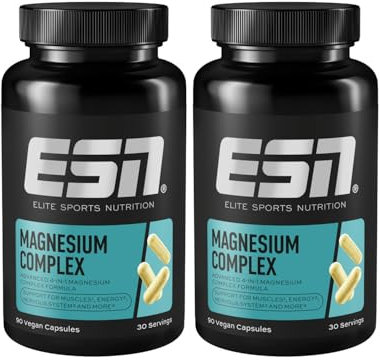 ESN Magnesium Complex, 2 x 90 Kapseln, 323 mg Magnesium pro Tagesportion, 4 in 1 Komplex Formel - Made in Germany
