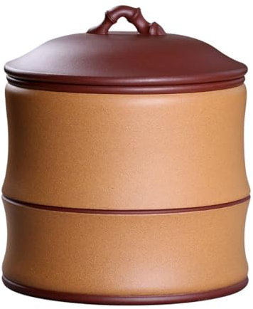 Caja de té de cerámica Contenedor de almacenamiento de té, tarro grande de cerámica púrpura for almacenamiento de té, tarro de té sellado, contenedor de almacenamiento de té a granel for el hogar, con