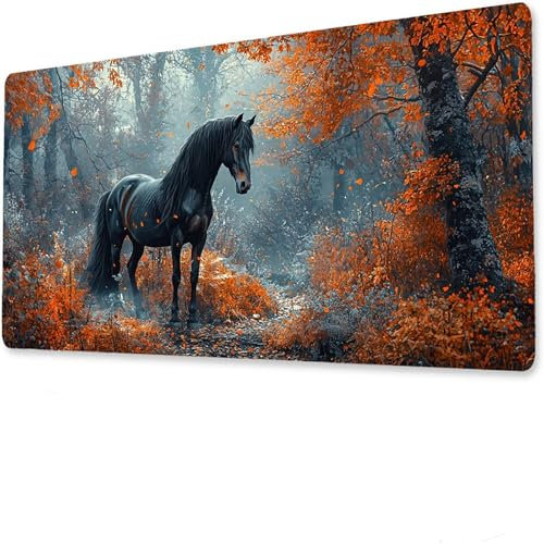 jeihenhg XXL Gaming Mouse Pad 1400x700x4mm Caballo, Vade Escritorio Antideslizante, Alfombrilla Ratón Grande, Impermeable Alfombrilla Teclado Animal, Tapete de Escritorio Uso doméstico Oficina V-5