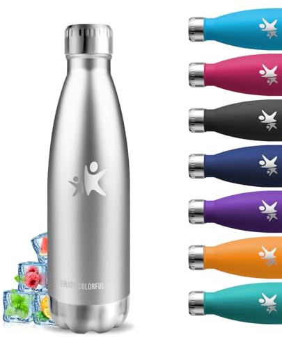 Borraccia Termica, 500 ml Borraccia Bambini, Thermos per Bevande Calde, Senza BPA, Borraccia Acciaio Inox, Senza Perdite, Borracce Termiche, Acciaio Inossidabile 18/8, per Scuole, Campeggio, Uffici