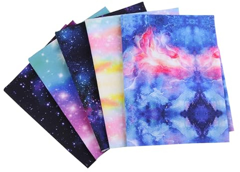 Stoff zum Nähen – 5 Stück Space Starry, Stars Night Cotton Stoff | Baumwolle DIY Stoff Handnähstoff für Quilting Nähprojekt Basteln Handwerk