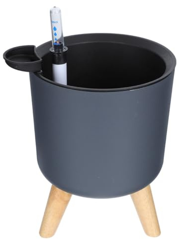 Toyvian Maceteros De Autorriego con Indicador Agua Macetas De Interior con Recipiente Extraíble y Soporte Gris Moderno para Hogar y Oficina Tiestos con Sensor De Agua y Patas para Plantas