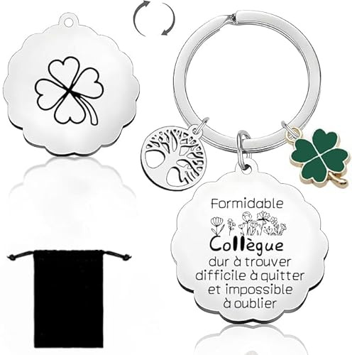 YZLPLP Cadeau Collègue Porte-clés,Cadeau Anniversaire Femme Homme,Porte-clés d'amitié,Cadeau de Retraite,Collègue Cadeau Depart Collegue de Travail Porte Clés Personnalisé Idee Cadeau Amie