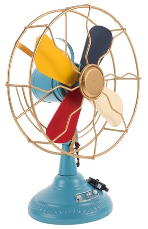 KOMBIUDA Ventilateur de Bureau Rétro Modèle Décoratif Vintage Ornement de Table Élégant Décoration Accessoire de Collection