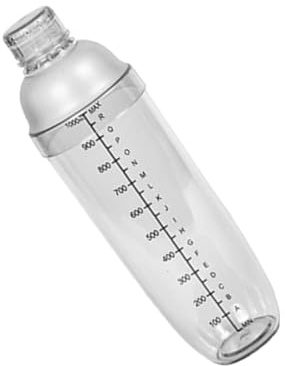 Shaker à Cocktails 1000ml en PC Blanc, Tasse à Mélanger avec Échelle