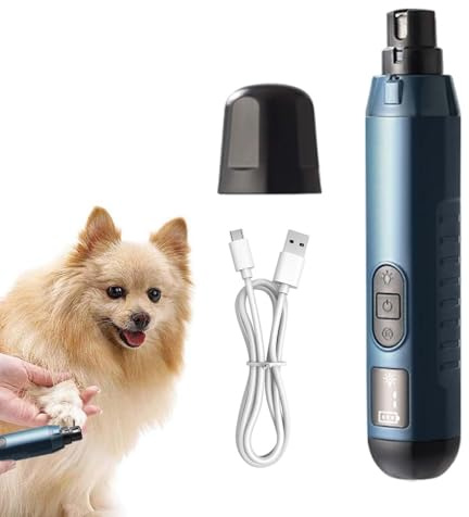 Xijobido Lime à ongles électrique pour chien - 5 vitesses - Rechargeable par USB - Outil de toilettage pour chien, chiot, chat, chaton