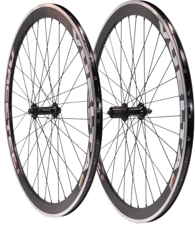 Vuelta Rennrad Laufradsatz 28Zoll inkl. Naben RS 400 - Made in Germany - QR Vorder-&Hinterrad 28Zoll Felgenbremse/V-Brakes Schwarz,622x13c RACETEC Hohlkammerfelge - Rennrad Felgen Set 28 Loch