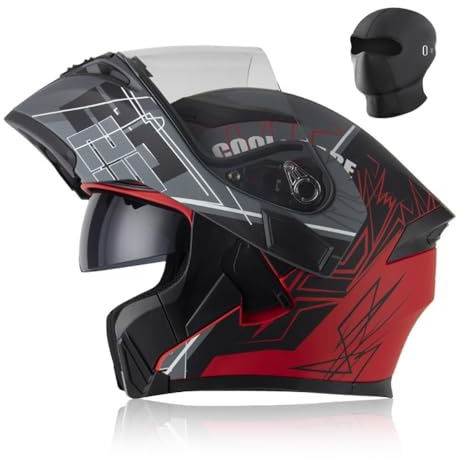 Caschi da Moto Modulari, Casco da Moto a Doppia Visiera Integrale per Uomini e Donne, Casco Moto Fuoristrada pour Quattro Stagioni Motocross Scooter Motorino, Omologato ECE