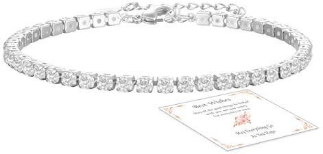 Aretas Bracciale da donna in argento Sterling 925, regolabile, regalo di compleanno, Natale, per lei, donne, fidanzate, Rame, Senza Gemstone