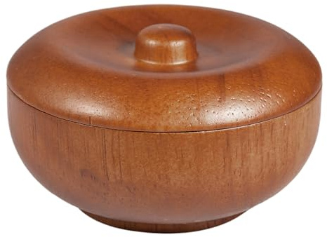 Senermter Bol à Mousse à Raser - Bol en Bois à Couvercle pour Baume | Porte-Crème à Raser Salle de Bain - pour Toilette Personnelle à Domicile Salle de Bain Hôtel Salon et en Voyage