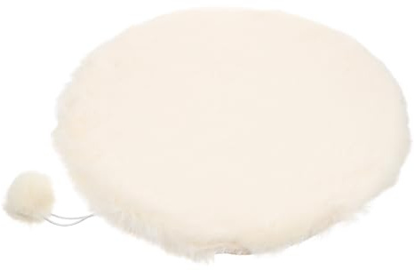 TOYZFRIENDY Bequeme Warme Katzen Winterschlafmatte Rund Plüsch Haustierbodenmatte 40cm Cremeweiß für Katzen und Welpen Haustier Warmkissen für Wohnung und Reisen