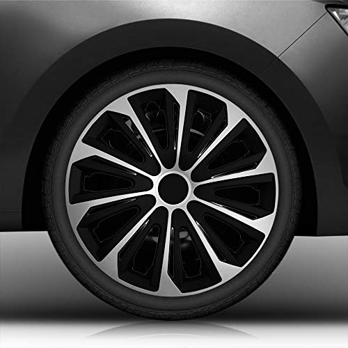 15 15 Zoll Radkappen/Radzierblenden Nr.006 (Farbe Schwarz-Silber), passend für Fast alle Fahrzeugtypen (universal)