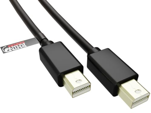 rhinocables - Mini DisplayPort DP Cable | Gold Flashed Connectors for Optimal Signal | Connect Laptop to iMac, Monitor | 21.6 Gbit/s Bandwidth | Black, 1m