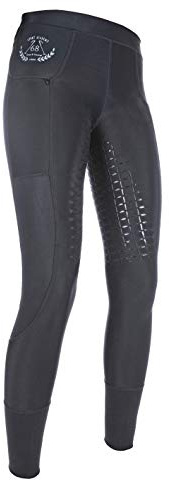 HKM vuxna byxor ridleggings -mesh silikon hel besatz9100 svart 146/152, 9100 svart, 146/152, HKM 4057052211287