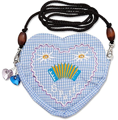 lordies Edelweiss Trachten Tasche Oktoberfest Dirndl Herzform Spatzl Ziehharmonika Blau