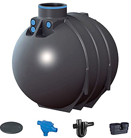 PREMIER TECH AQUA GmbH Zisterne 5200 Liter Profi Erdtank Blueline II mit Deckel, Filter, ber. Zulauf und Siphon - Kunststoff, Kunststoffzisterne, Komplettset