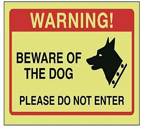 V Safety DP008AR-G Cartel de Cuidado con el Perro, por Favor no Introducir, Amarillo, 200MM X 150MM