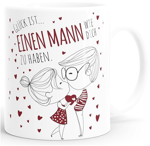 SpecialMe® personalisierte Kaffee-Tasse Liebespaar Pärchen mit Liebesbotschaft Liebes-Geschenk Freundin Mann Weiss Keramik-Tasse