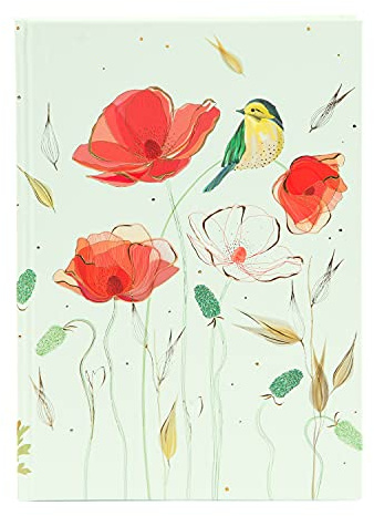 goldbuch Notizbuch DIN A5 Tender Flowers im Turnowsky Design, Kladde mit 200 Seiten, Papier 100g/m² blanko, Kunstdruckpapier Einband mit Goldprägung und Lesezeichen, ca. 15 x 22 cm, 64 485