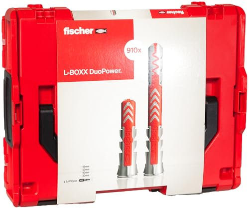 fischer L-Boxx DuoPower, 910 DuoPower in verschiedenen Größen, der innovative Dübel mit drei Funktionsprinzipien (klappen, spreizen, knoten) für mehr Funktion, Leistung und Sicherheit