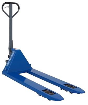 BiGDUG Deluxe Wide Pallet Truck - 3000kg Capacity - Fork Size 680w x 1150d mm - Quick Lift - Euro Pallets - Silent Roll – Blue