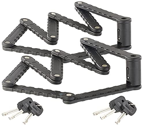 AGT Faltbügelschloss: 2er Pack Fahrrad- & Motorrad-Faltschloss, 3,5-mm-Stahl, 97 cm (Fahrradfaltschlösser, Fahrrad Faltbügelschlösser, e Bike)