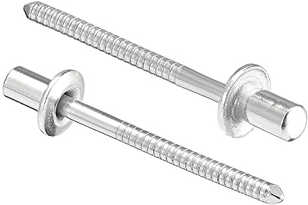 sourcing map 100 Stück Dekoration Nieten Blindniete 304 Edelstahl Ziehnieten Kern 4mm Durchmesser 7mm Grifflänge Silberfarben