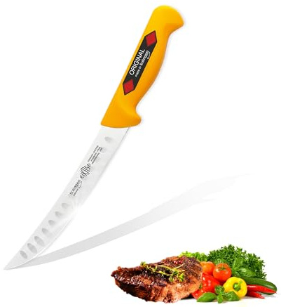 EIKASO Solingen Germany Zerlegemesser mit Kullen 18cm aus Molybdänstahl 1.4116 Fleischermesser Metzgermesser Schlachtermesser für Fleisch Fisch Obst Gemüse 100% Made in Solingen