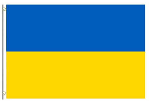 Ukraine Flagge, Ukrainische Fahne mit Messing-Ösen, 90 x 150 cm