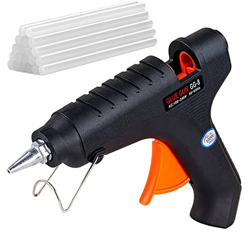 KEWAYO Pistola per Colla a Caldo, con 20 Stick, Pistole per Colla a Caldo per Arte DIY a Scuola Riscaldamento Rapido per Hobby, Artigianato