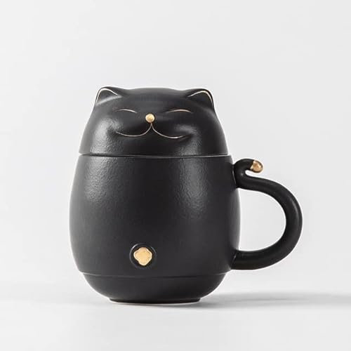 VIXDA Lucky Cat Portable Tea Mug Travel Set For Business Trip Single Person Carry Water Cup Filter Quickly Brew Utensils Drinkware
