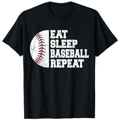 Eat Sleep Baseball Repeat Baseball Player Funny Baseball T-Shirt