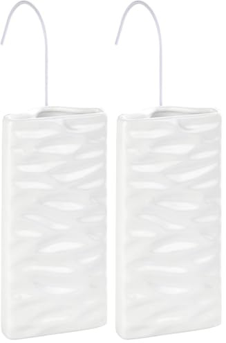 WENKO Saturateur avec motif Vagues - Humidificateur de locaux avec structure de vagues pour radiateurs à ailettes, Céramique, 9 x 19.5 x 4 cm, Blanc