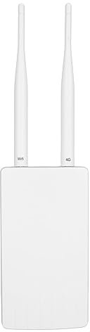 Septpenta Routeur WiFi Extérieur 4G LTE Cpe 300 Mbps avec Emplacement pour Carte SIM, Routeur Modem Extérieur 4G LTE Cpe 4 Débloqué, Routeur WiFi Mobile Étanche avec 2 Antennes Détachables(UE)