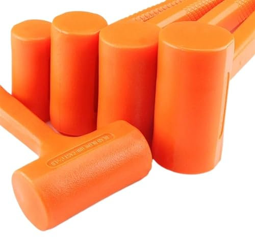 0.5-4LB Dead Blow Mallet Orange Soft Rubber Unicast Hammer Install Hammer Multifunctional Tool Wood Flooring No Elasticity (Color : 4 LB)