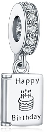 Rimgoris Charm en argent 925 pour femmes Bracelets Collier Bon Anniversaire Livre Breloque Pendentif Cadeau