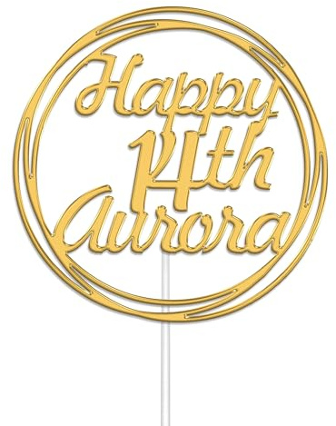 KreateSquare Personalised Cake Topper, Custom Name Party Cake Decoration