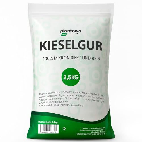 PLANTAWA Kieselgur 2,5kg | 100% Natürlich und Nachhaltig | Diatomaceous Earth | Fein Gemahlenes Kieselgur Pulver Ohne Chemische Behandlungen | Vielseitig Einsetzbar