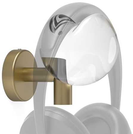 GEEKRIA Vintage Headphones Wall Mount Stand, Gaming Headset Wall Mounted Holder, Rustic Acrylic Sphere Headphones Hanger (Antique Bronze)