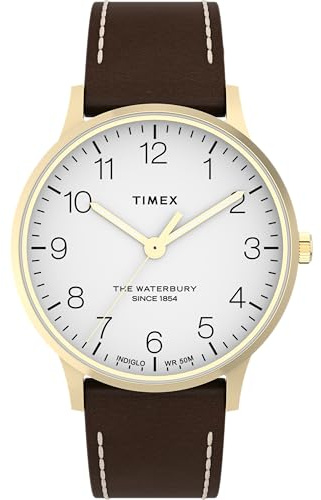 Timex Men's Waterbury Classic 40mm Leather Strap Watch