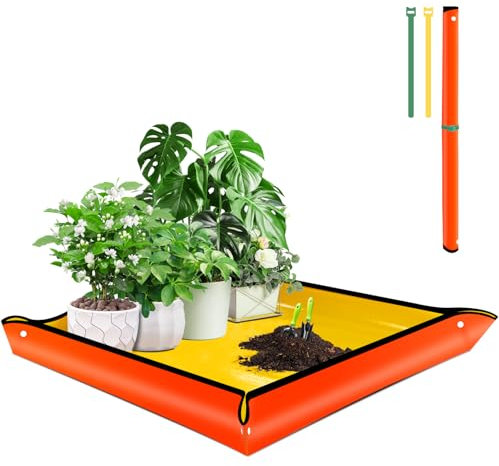 SupKing Umtopfmatte zum Umtopfen von Zimmerpflanzen, tragbare Pflanzschale, Sukkulenten-Gartenmatte, Gartengeschenk für Pflanzenliebhaber, 100,3 x 100,3 cm