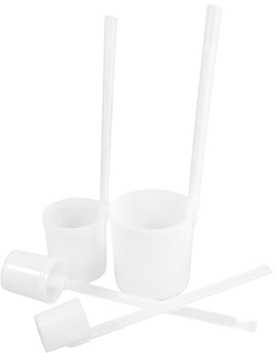 CIYODO Cucchiaio per Vino Manico lungo 4 Pezzi in Plastica Bianco, Resistente e Elegante per Feste e Riunioni, Accessori Cucina per Amanti del Vino