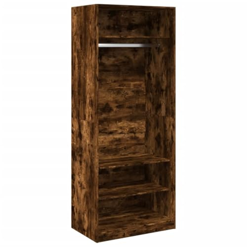 vidaXL Garderob rökfärgad ek 80x50x200 cm konstruerat trä, hatthyllor, klädstång, klädförvaring, klädskåp, klädstänger, jackhängare, garderob
