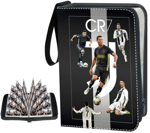 Fußball Karten Sammelkarten Album, Fussball Sammelalbum 50 Seiten 900 Karten Kapazität,Tragbar Wasserdicht PU Karten Halter,Ordner Heft,Geschenk für Kinder/WM Fans.