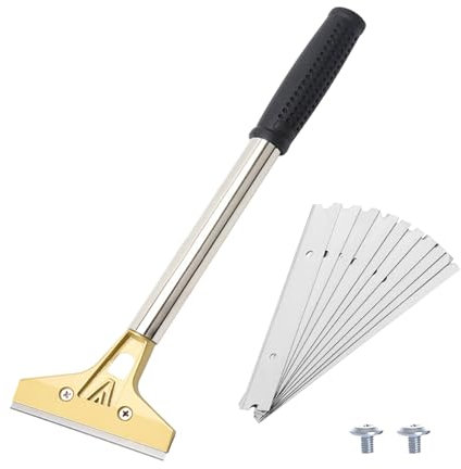 LUHOCIY 3 Pezzi Raschiettos per Vetri, Raschietto Muro con Antiscivolo Manico Lungo, Raschietto Multiuso Resistente per Finestre Per la Pulizia di Pareti e Pavimenti, Acciaio Resistente