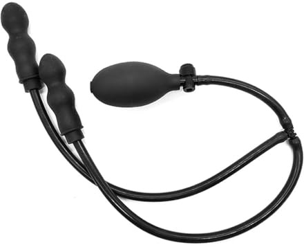 Plug Anal Inflable con Bomba – Doble Analplug de Silicona Ajustable, Bolas Anales y Dildo para Masturbación y Juegos Sexuales