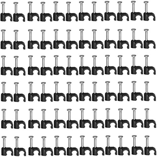 Grapas para Cables con Clavos de Acero, 1 Juego Negro 4-8 Mm